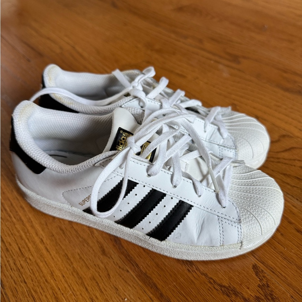 Adidas Kids White and Black Sneakers